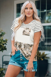 Camo Color Block Pocket Tee - Shah S. Sahota